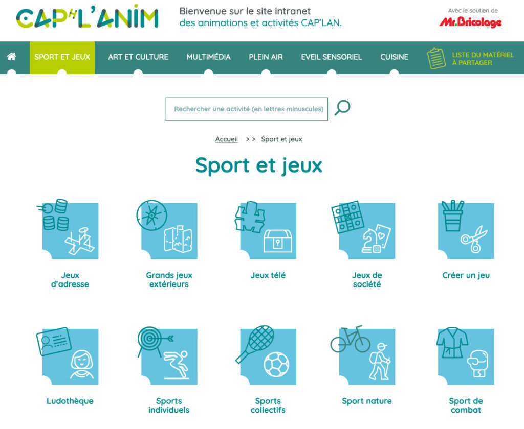 Pictogrammes site internet FALC Capl'Anim